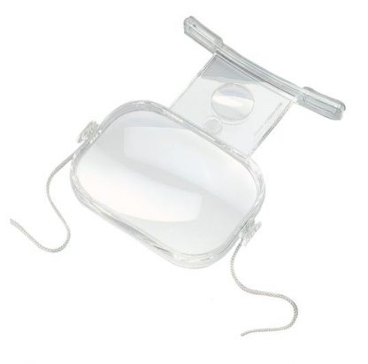 Image of Clear MaxiPLUS hands-free rectangular magnifier on small chain